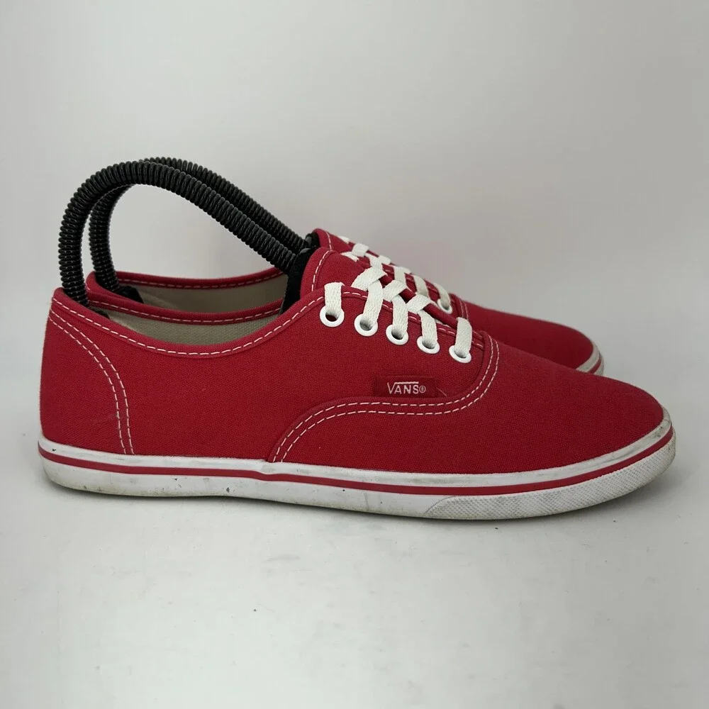 Vans Shoes Mens Size 5.5 Red Canvas Low Top Skateboarding Sneakers Lace Up